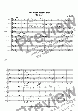 page one of Mozart: Ave Verum Corpus K618 Motette arr.wind octet