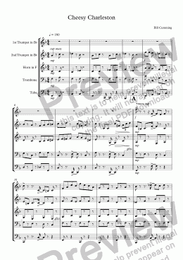 page one of "Cheesy Charleston" for brass quintet