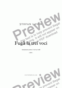 page one of Fugă la trei voci