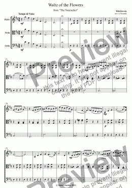 page one of "Waltz of The Flowers" from "The Nutcracker"