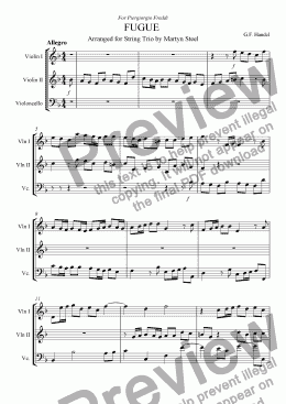 page one of Fugue for String Trio