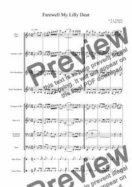 page one of Farewell My Lilly Dear for School Band