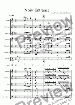 page one of Noiv`Entrance  - from Beethoven's 5th Symphony 2nd Movement