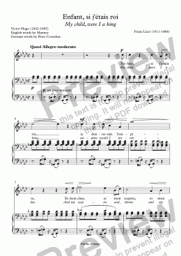 page one of Enfant, si j’étais roi (Franz Liszt / Victor Hugo) bilingual