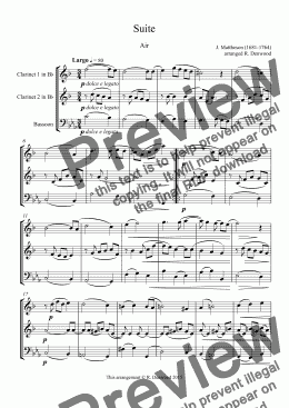 page one of Mattheson - Suite for 2 Clarinets & Bassoon
