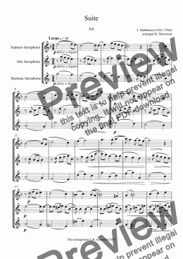 page one of Mattheson - Suite for saxes S.A.B.
