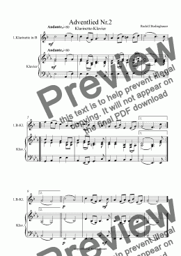 page one of Adventlied Nr.2 Klarinette in B-Klavier