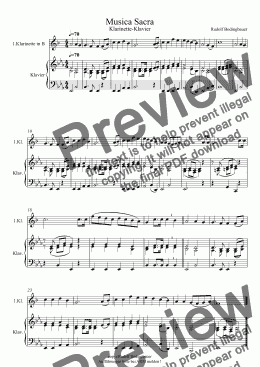 page one of Musica Sacra Klarinette in B Klavier