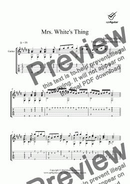 page one of Mrs. White’s Thing for solo guitar