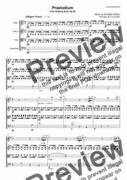 page one of Holberg Suite - Praeludium
