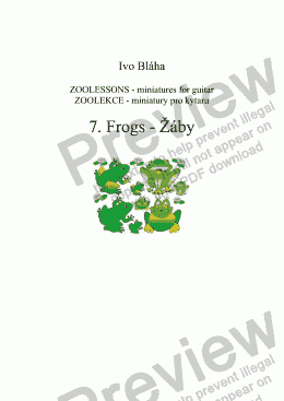 page one of FROGS (Žáby) for guitar 