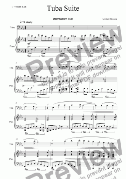 page one of  Tuba Suite - Movement 1