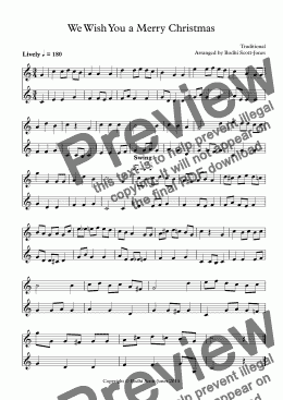 page one of We Wish You a Merry Christmas Jazzy Duet
