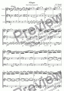 page one of Allegro from Violin Sonata N4