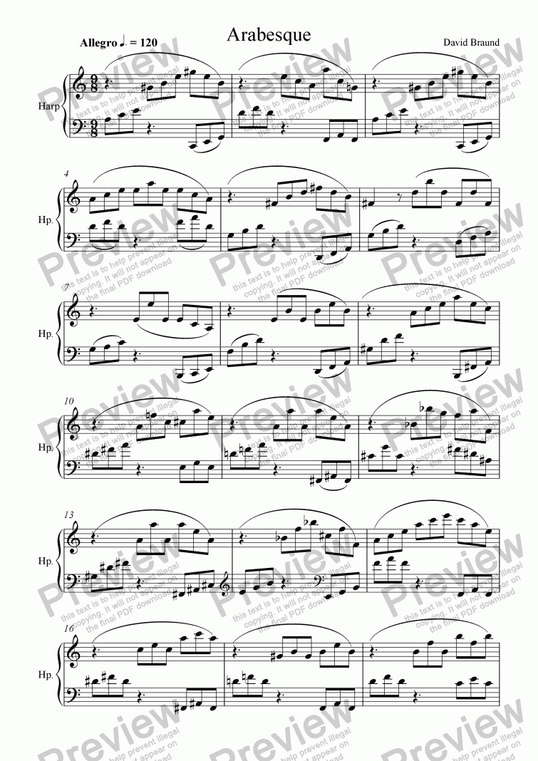 page one of Arabesque