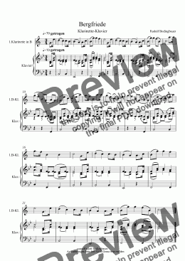 page one of Bergfriede Klarinette-Klavier
