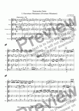 page one of Tchaikovsky: The Nutcracker Suite (Casse-Noissette)(Complete) arr. wind quintet