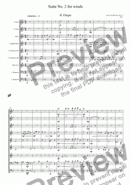 page one of Suite No. 2 for winds, Op. 51 - II. Elegie