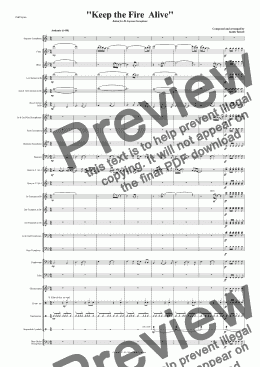 page one of Keep the Fire  Alive for Bb Soprano Saxophone & Concert Band