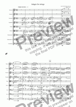page one of Adagio for strings, Op. 56