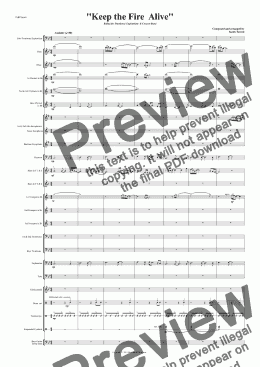 page one of Keep the Fire  Alive for solo C Trombone & Concert Band