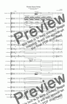 page one of Komm Susser Swing (brass band)