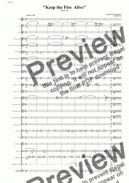 page one of Keep the Fire  Alive for solo Oboe & Concert Band