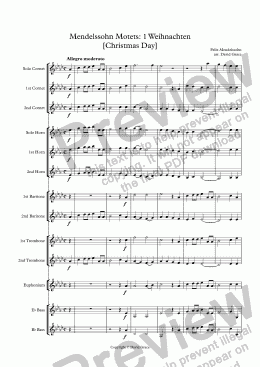 page one of Mendelssohn Motets: 1 Weihnachten [Christmas Day]