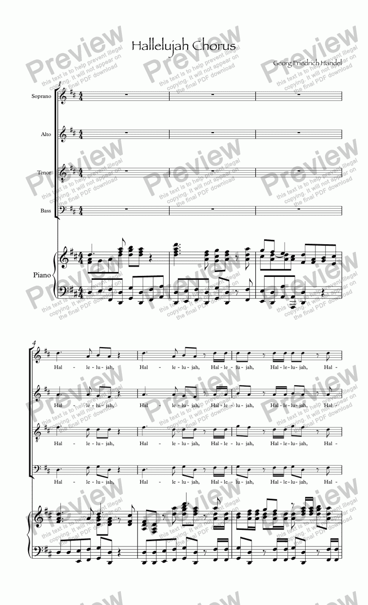 page one of Hallelujah Chorus