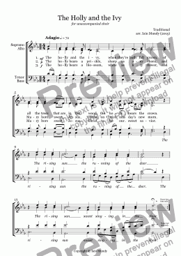 page one of The Holly and the Ivy (SATB)