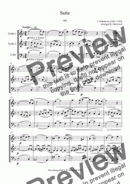 page one of Mattheson - Suite for 2 Violins and Cello