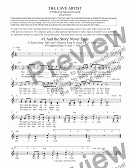 page one of The Cave Artist (Vocal Score for Musical Comedy)