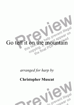 page one of Go tell it on the mountain