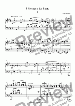 page one of 3 Moments for Piano 1