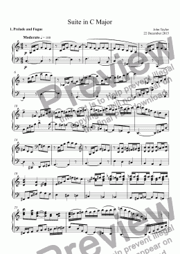 page one of Suite in C Major