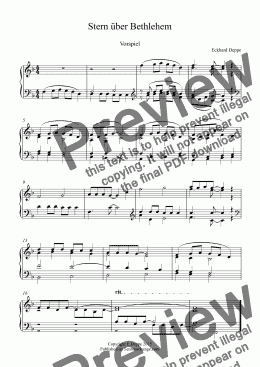 page one of ’Stern über Bethlehem’ Vorspiel ( Band VII)