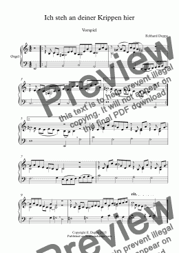 page one of ’Ich steh an deiner Krippen hier’ Choral Vorspiel (2)