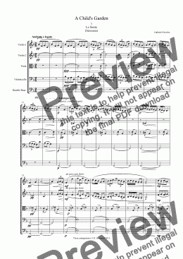 page one of Grovlez - A Child's Garden for string quartet or string orchestra.