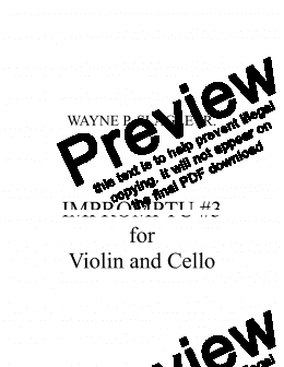page one of IMPROMPTU #3  for  Violin and Cello
