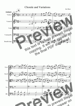 page one of Chorale and Variations