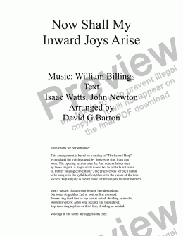 page one of Now Shall My Inward Joys Arise for SATB Choir