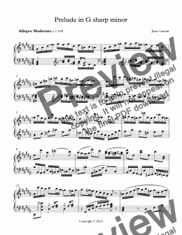 page one of Prelude in G# minor for piano