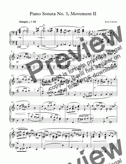 page one of Piano Sonata No. 3, Movement II