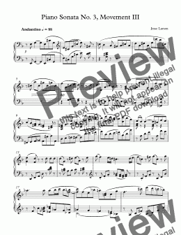 page one of Piano Sonata No. 3, Movement III