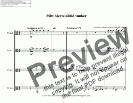 page one of Mitt hjerte alltid vanker for Viola Quartet