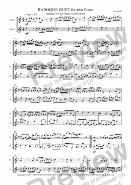 page one of BAROQUE DUET for two flutes