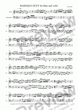 page one of BAROQUE DUET for flute and ’cello