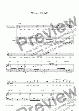 page one of Which Child? [8 of 8][Vocal or Recorder or FLute + Piano