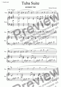 page one of  Tuba Suite - Movement 2
