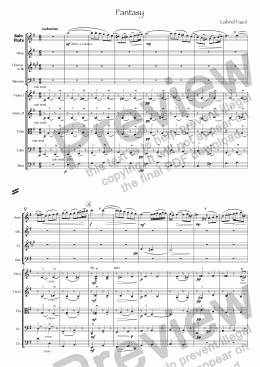 page one of Faure Fantasy for flute & small orchestra